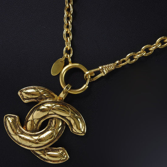CHANEL Necklace Plated Gold gold vintage Matrasse COCO Mark Women Used Authentic