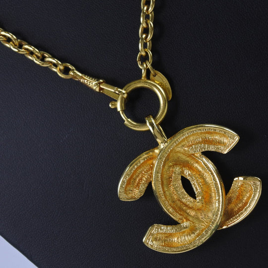 CHANEL Necklace Plated Gold gold vintage Matrasse COCO Mark Women Used Authentic