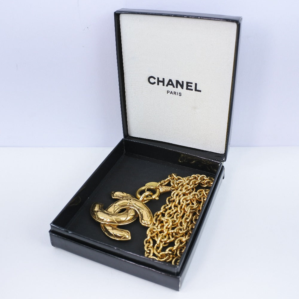 CHANEL Necklace Plated Gold gold vintage Matrasse COCO Mark Women Used Authentic