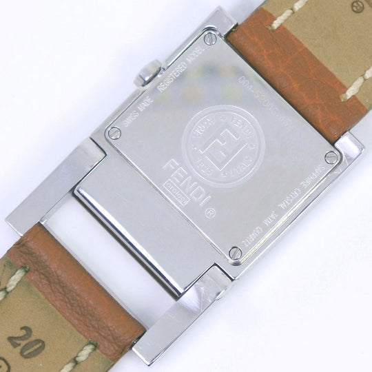 FENDI Watches Quartz 004-5200G-452 Stainless Steel , Leather Brown Olologi beige dial Women Used Authentic