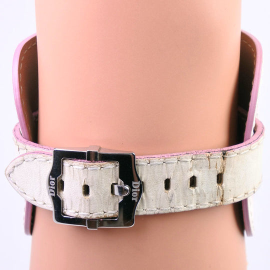Christian Dior Watches Quartz D78-109 Stainless Steel , Leather White Maris White shell dial Women Used Authentic