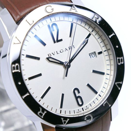 BVLGARI Watches Mechanical Automatic BB39WSLD Stainless Steel , Leather Silver Bulgari Bulgari Silver dial mens Used Authentic