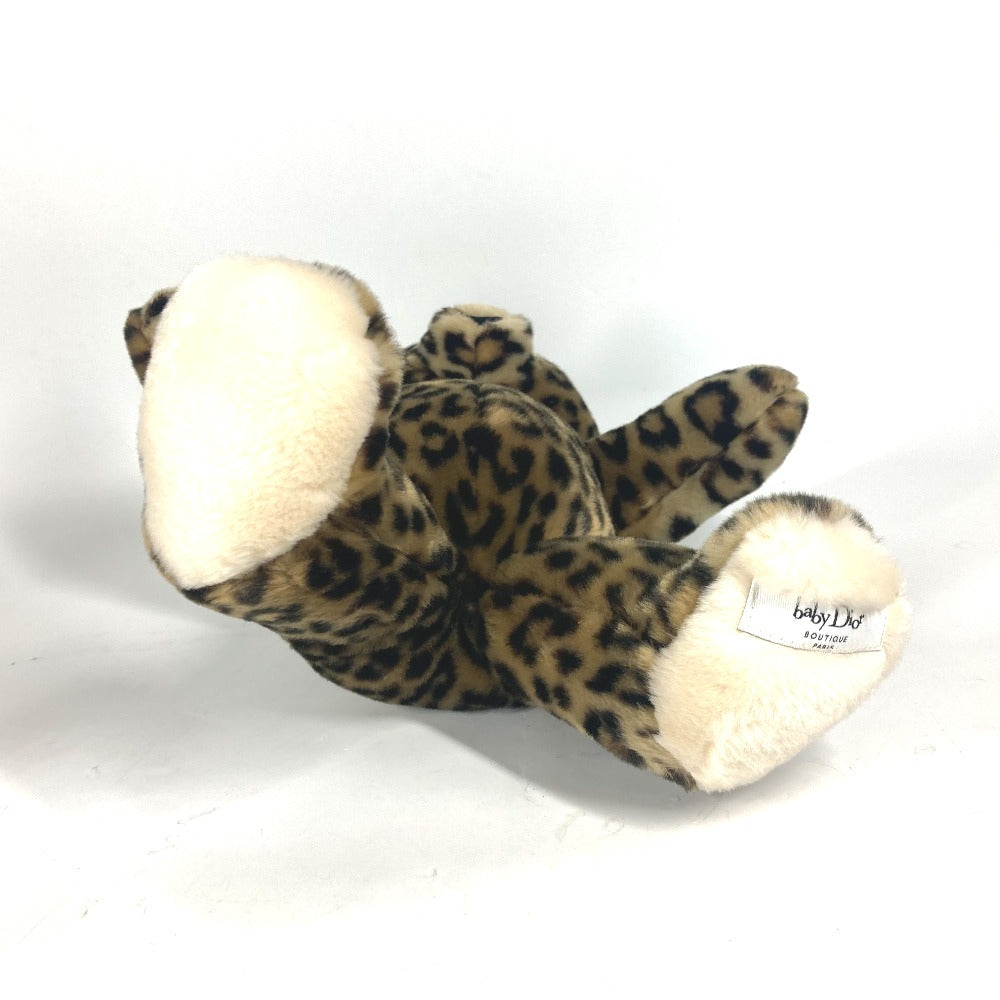 Dior Plush Doll cotton Brown doll bear bear interior Leopard Pattern Kids Used Authentic
