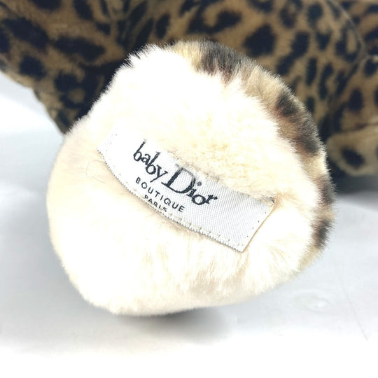 Dior Plush Doll cotton Brown doll bear bear interior Leopard Pattern Kids Used Authentic