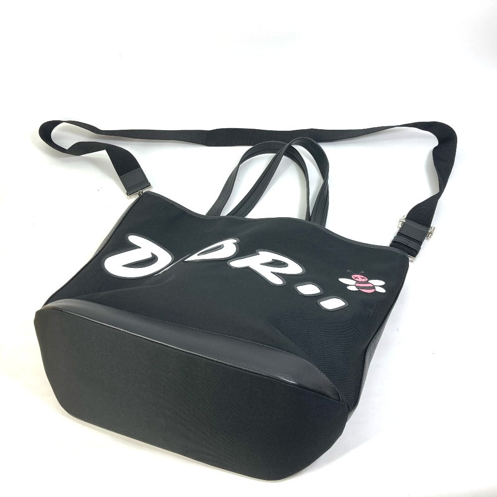 DIOR HOMME Tote Bag Nylon / leather black KAWS collaboration Japan limited Crossbody BEE bee logo mens Used Authentic