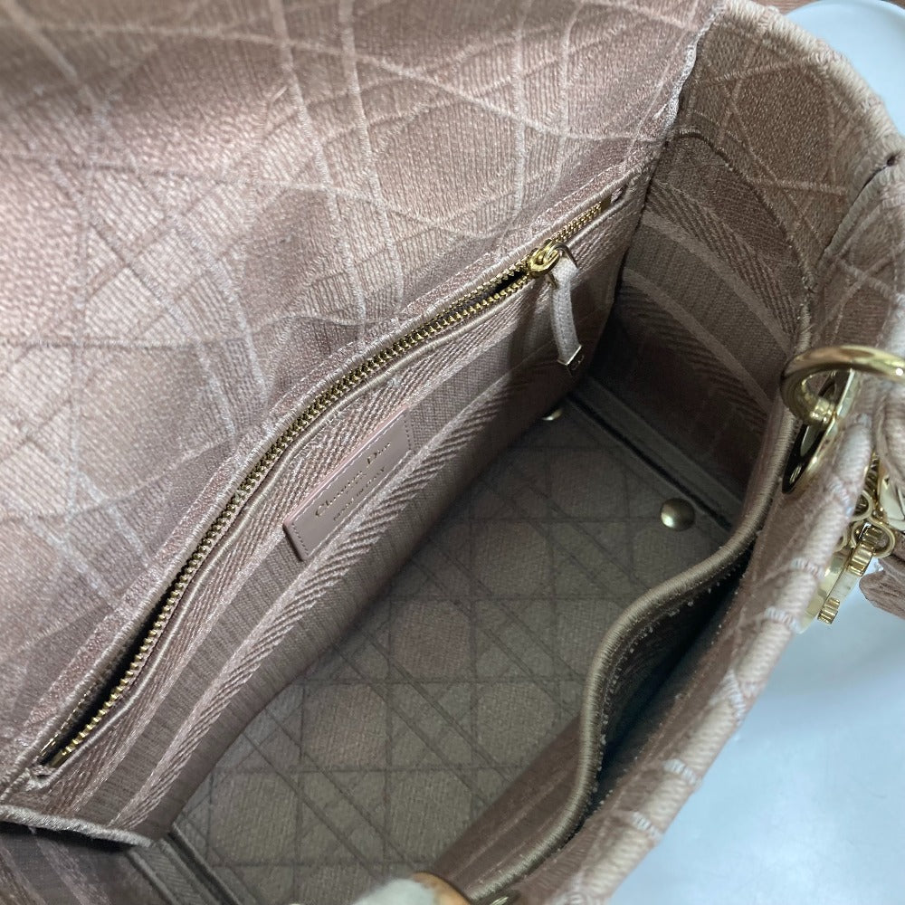Dior Handbag M0565OWZA canvas pink 2WAY Bag Shoulder Bag Crossbody LADY D-LITE Medium Women Used Authentic