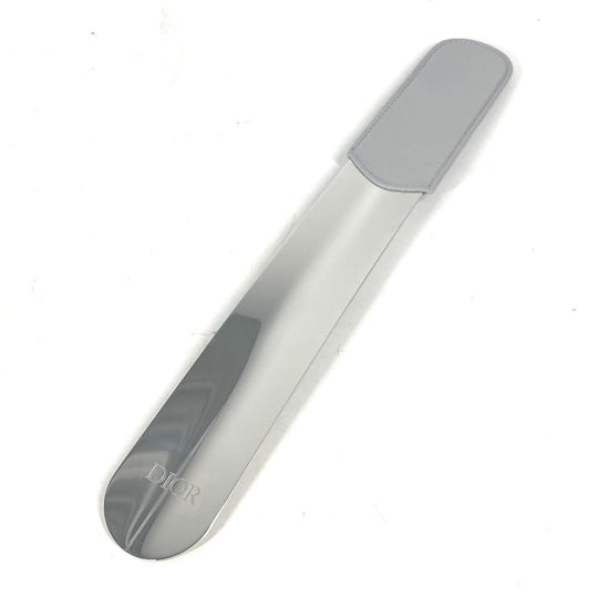 Dior Shoehorn Leather, Metal Silver novelty logo shoehorn mens Used Authentic