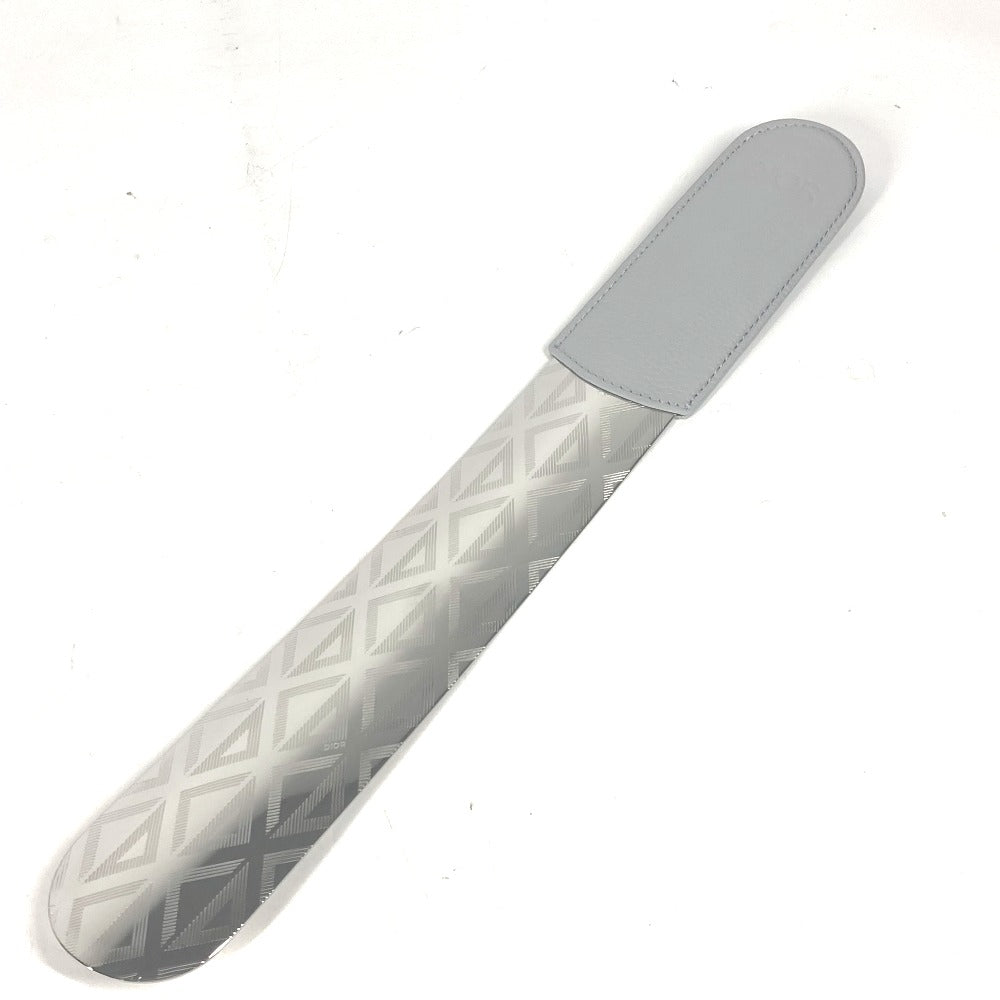 Dior Shoehorn Leather, Metal Silver novelty logo shoehorn mens Used Authentic