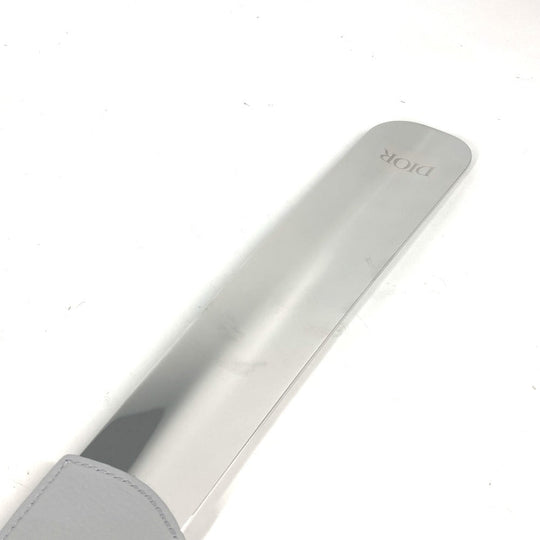Dior Shoehorn Leather, Metal Silver novelty logo shoehorn mens Used Authentic