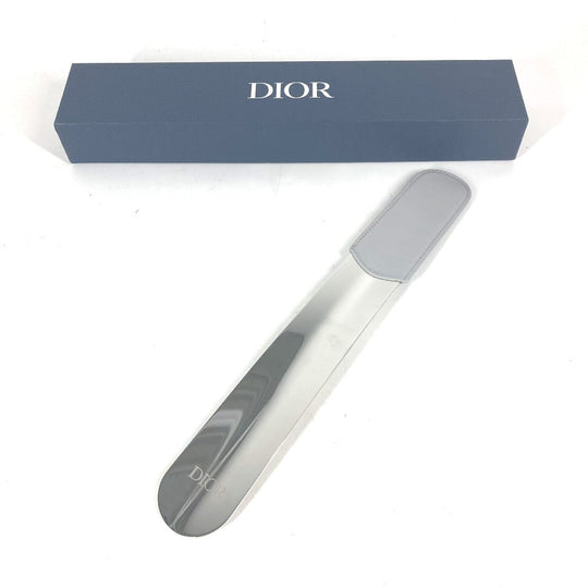 Dior Shoehorn Leather, Metal Silver novelty logo shoehorn mens Used Authentic