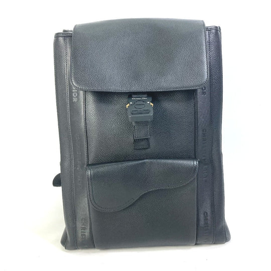 Dior Backpack 1ADBA143SSE leather black Saddle backpack mens Used Authentic