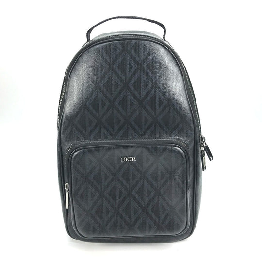 Dior Sling bag 1ESBO038CDP_H43E leather black CD Diamond Rider Sling Bag mens Used Authentic