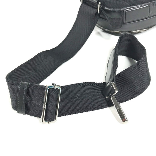 Dior Sling bag 1ESBO038CDP_H43E leather black CD Diamond Rider Sling Bag mens Used Authentic