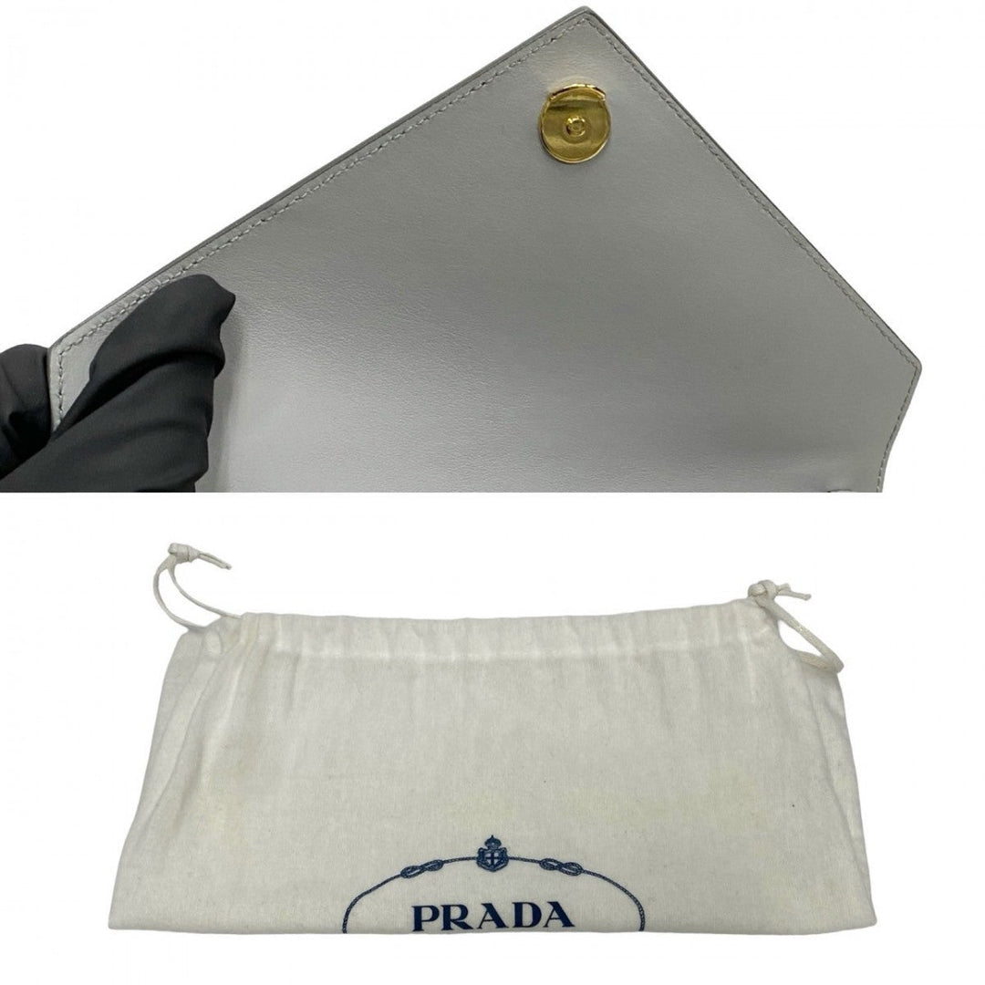 PRADA Shoulder Bag leather gray