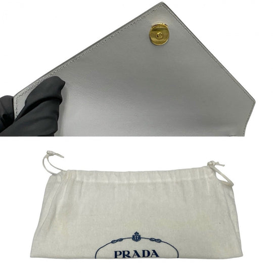 PRADA Shoulder Bag leather gray