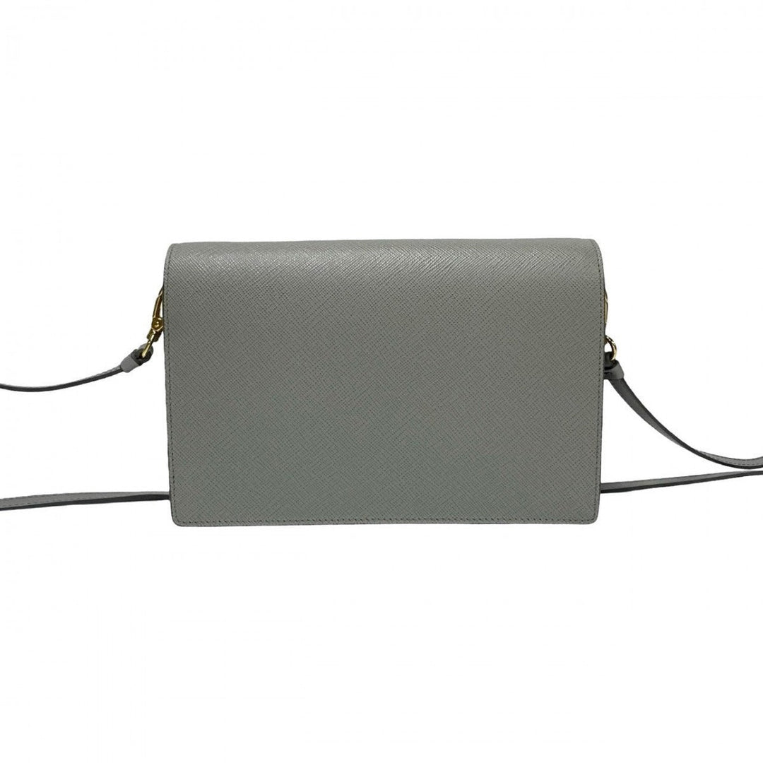 PRADA Shoulder Bag leather gray