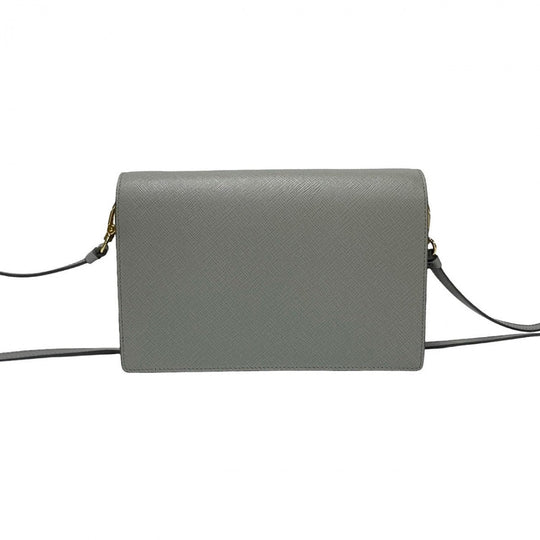 PRADA Shoulder Bag leather gray