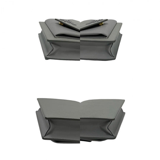 PRADA Shoulder Bag leather gray