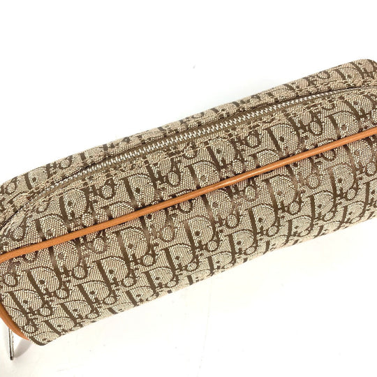 Dior pencil case Canvas / leather beige Pouch Trotter logo Women Used Authentic