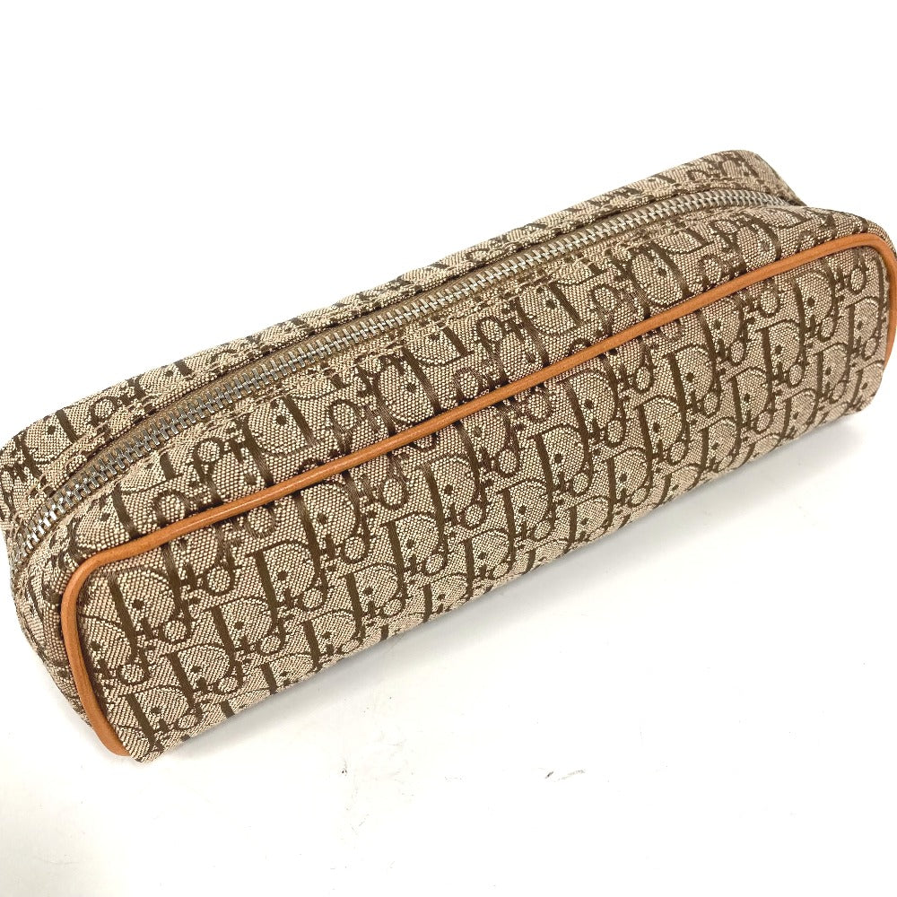 Dior pencil case Canvas / leather beige Pouch Trotter logo Women Used Authentic