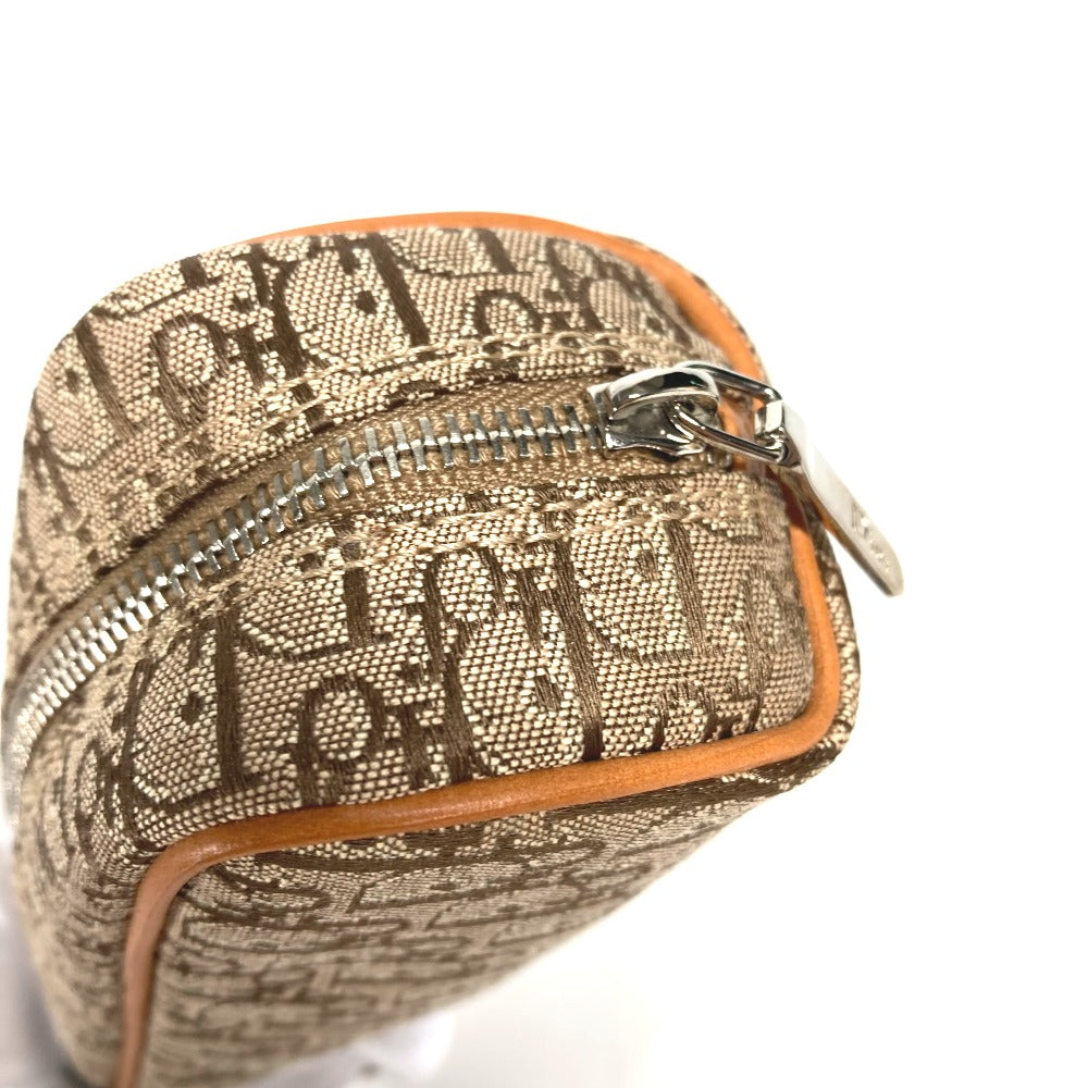 Dior pencil case Canvas / leather beige Pouch Trotter logo Women Used Authentic