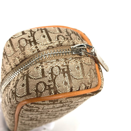 Dior pencil case Canvas / leather beige Pouch Trotter logo Women Used Authentic