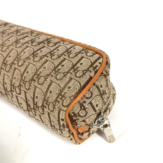 Dior pencil case Canvas / leather beige Pouch Trotter logo Women Used Authentic
