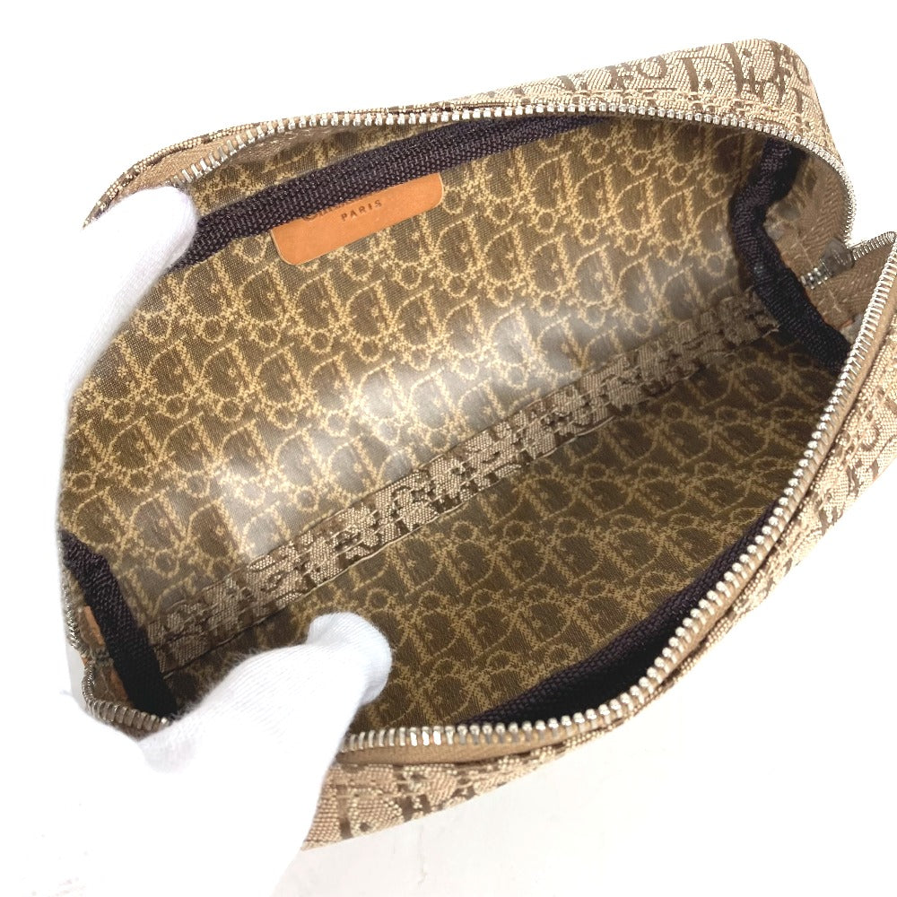 Dior pencil case Canvas / leather beige Pouch Trotter logo Women Used Authentic