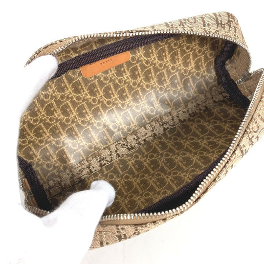 Dior pencil case Canvas / leather beige Pouch Trotter logo Women Used Authentic