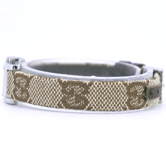 GUCCI Watches Quartz 8600L Stainless Steel, GG Canvas white White dial Women Used Authentic