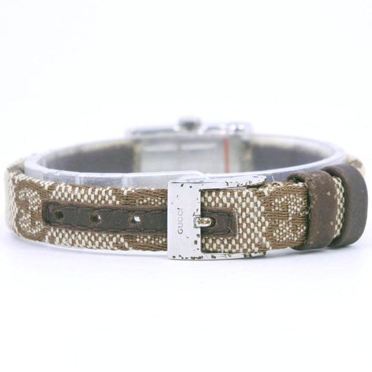 GUCCI Watches Quartz 8600L Stainless Steel, GG Canvas white White dial Women Used Authentic