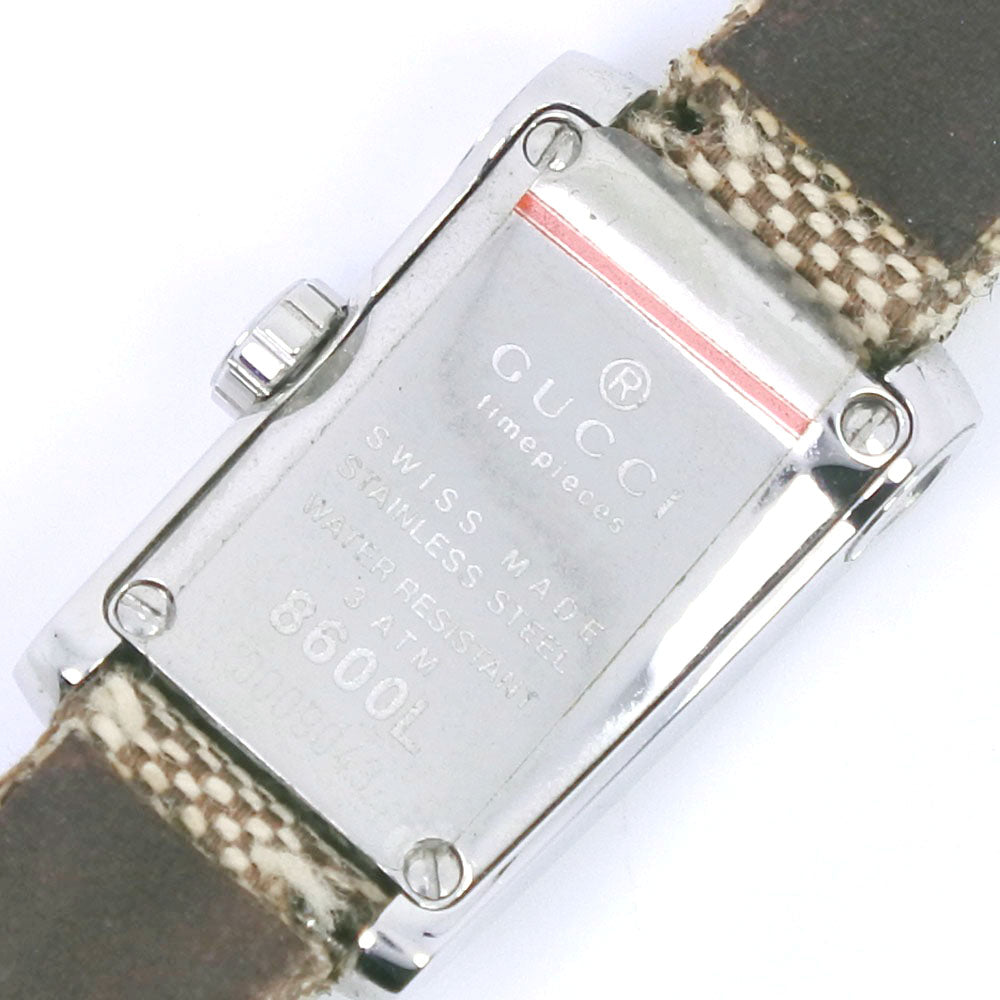 GUCCI Watches Quartz 8600L Stainless Steel, GG Canvas white White dial Women Used Authentic