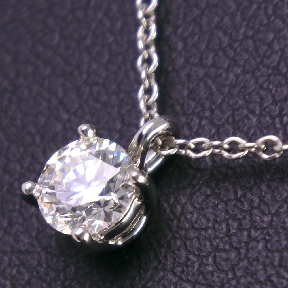 TIFFANY&Co. Necklace Pt950Platinum, Diamond Silver 0.3ct Solitaire Women Used Authentic