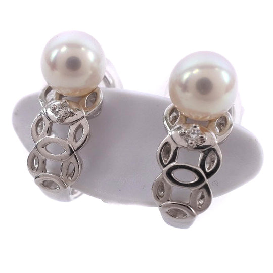 TASAKI Earring 18K white gold, pearl, diamond Silver Pearl Women Used Authentic