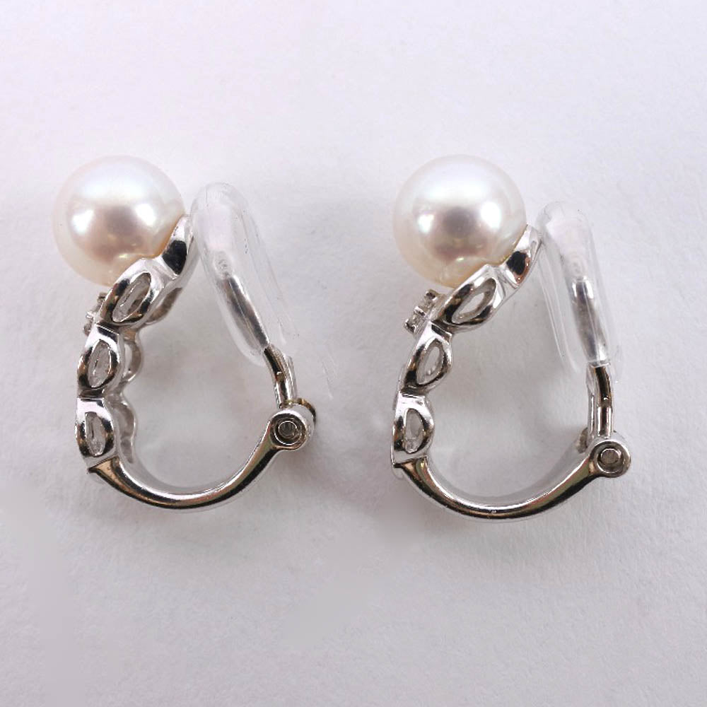 TASAKI Earring 18K white gold, pearl, diamond Silver Pearl Women Used Authentic