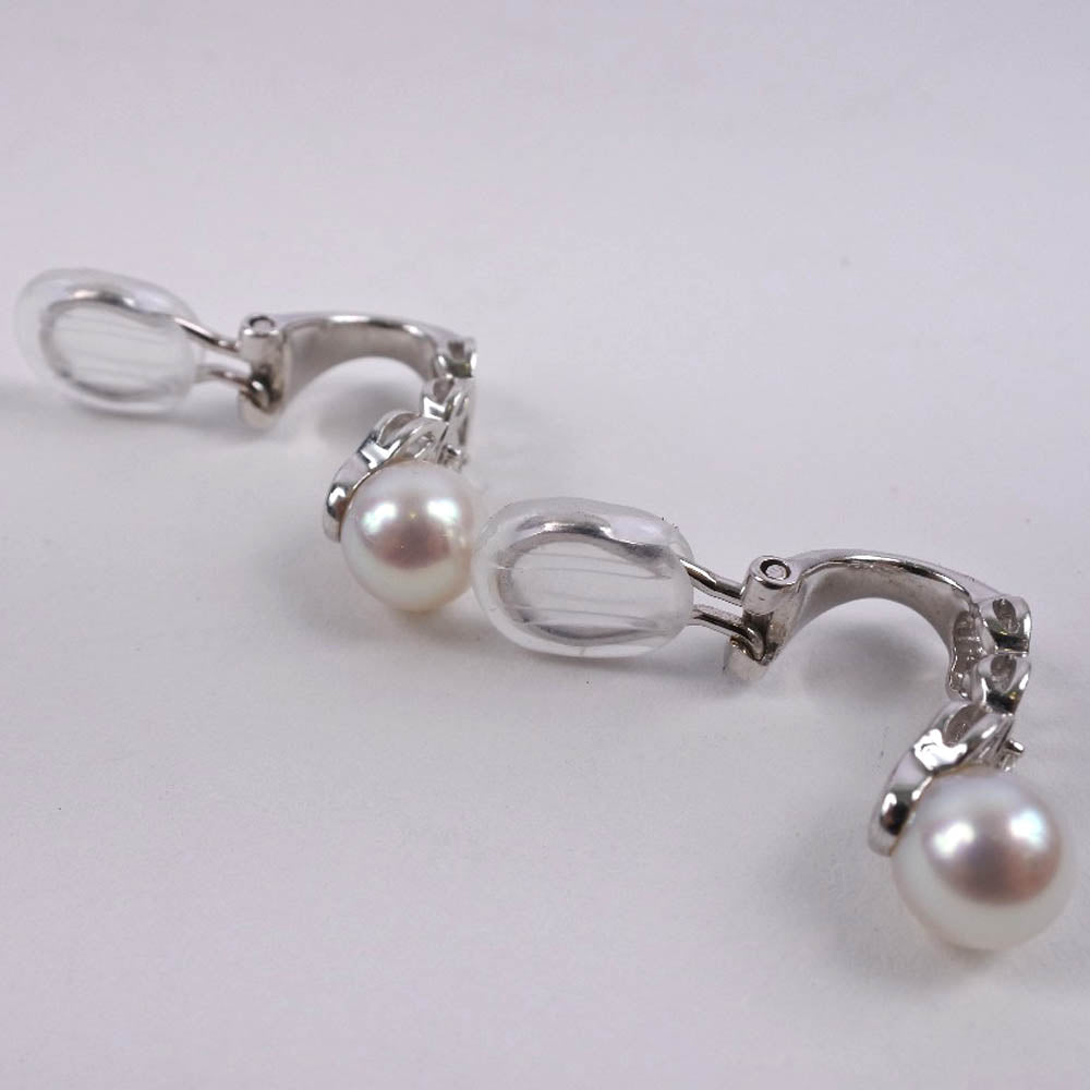 TASAKI Earring 18K white gold, pearl, diamond Silver Pearl Women Used Authentic