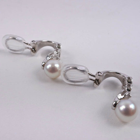TASAKI Earring 18K white gold, pearl, diamond Silver Pearl Women Used Authentic