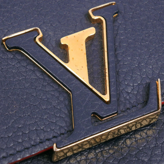 LOUIS VUITTON Long Wallet Purse M63739 leather Navy Taurillon Clemence Portefeuille Capsine unisex(Unisex) Used Authentic