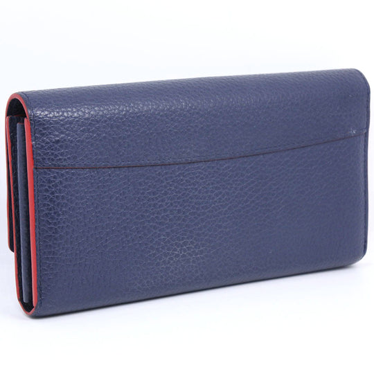 LOUIS VUITTON Long Wallet Purse M63739 leather Navy Taurillon Clemence Portefeuille Capsine unisex(Unisex) Used Authentic