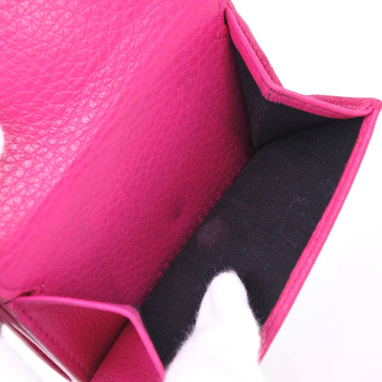 BALENCIAGA Tri-fold wallet 391446 leather pink Paper mini Women Used Authentic