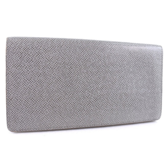 LOUIS VUITTON Long Wallet Purse M32653 Taiga gray Portefeuille Brazza mens Used Authentic
