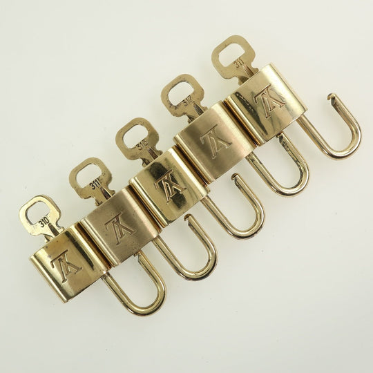 LOUIS VUITTON Cadena brass gold 10 pieces set Padlock & key mens(Unisex) Used Authentic