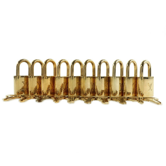 LOUIS VUITTON Cadena brass gold 10 pieces set Padlock & key Women(Unisex) Used Authentic