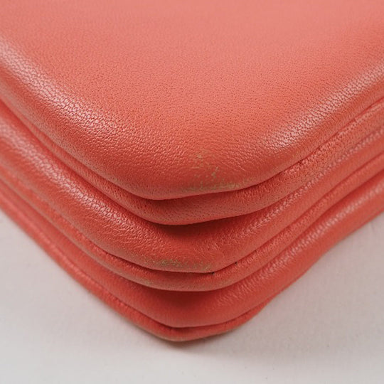 CELINE Shoulder Bag 165113ETA lambskin Coral pink Trios Mall Women Used Authentic