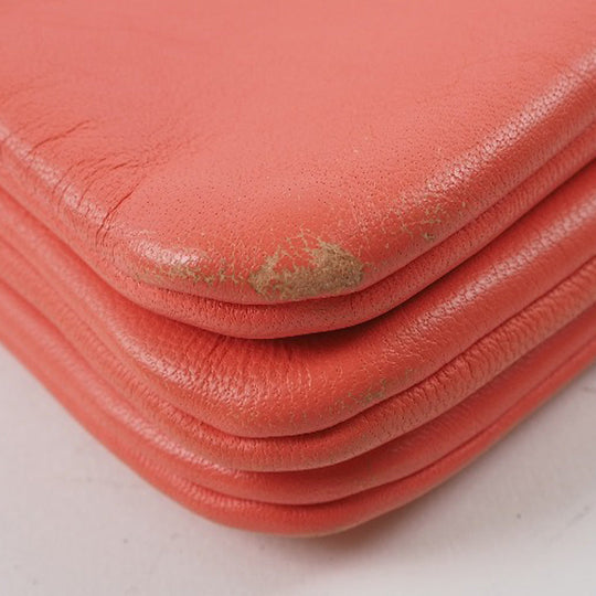 CELINE Shoulder Bag 165113ETA lambskin Coral pink Trios Mall Women Used Authentic