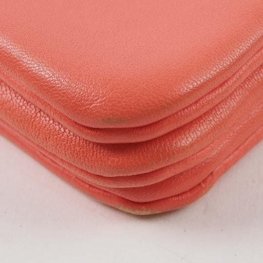 CELINE Shoulder Bag 165113ETA lambskin Coral pink Trios Mall Women Used Authentic