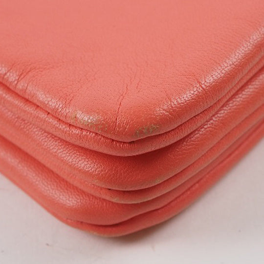 CELINE Shoulder Bag 165113ETA lambskin Coral pink Trios Mall Women Used Authentic