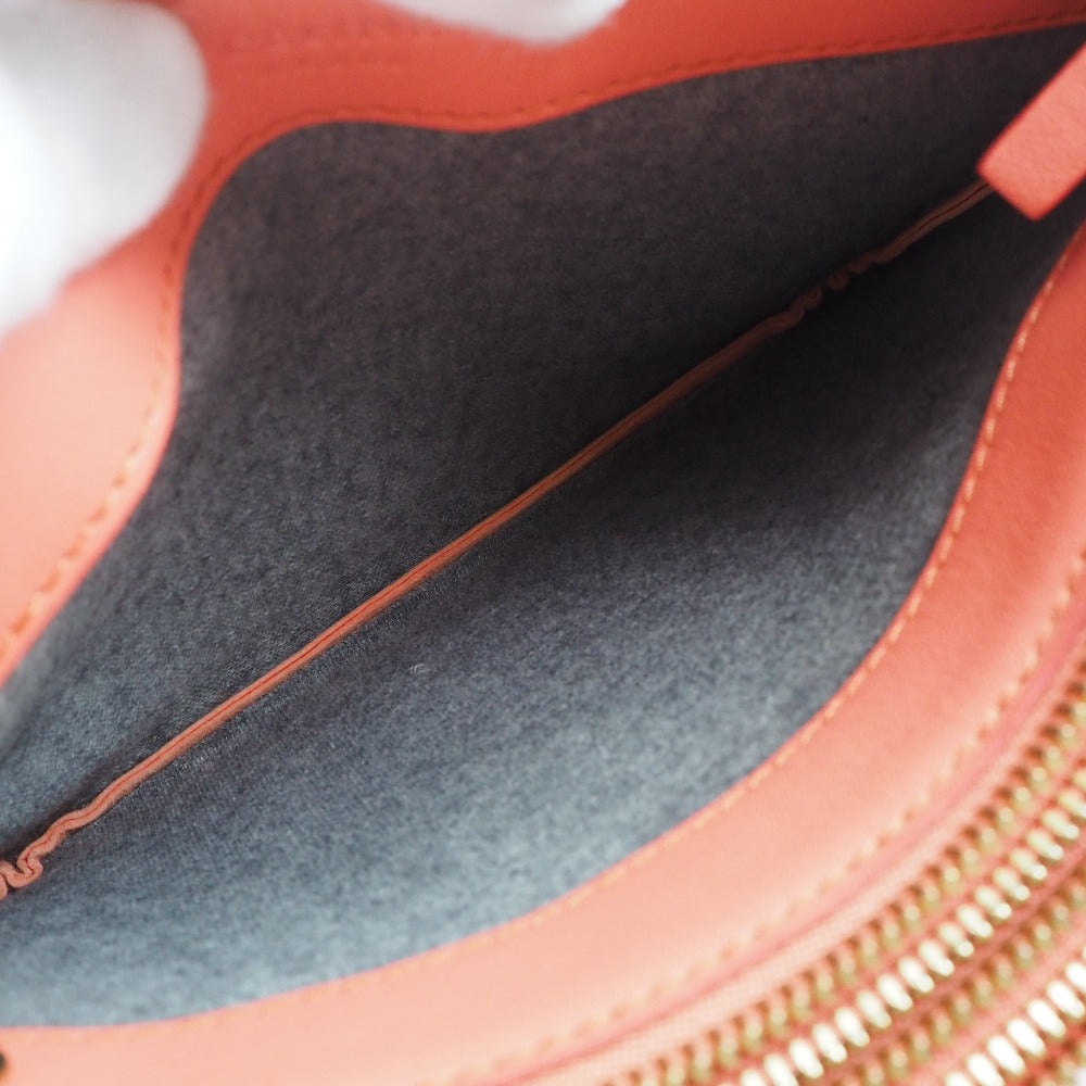 CELINE Shoulder Bag 165113ETA lambskin Coral pink Trios Mall Women Used Authentic