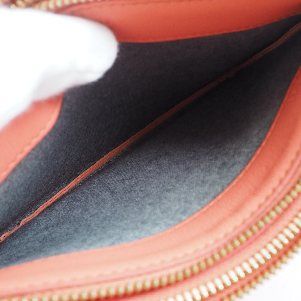 CELINE Shoulder Bag 165113ETA lambskin Coral pink Trios Mall Women Used Authentic