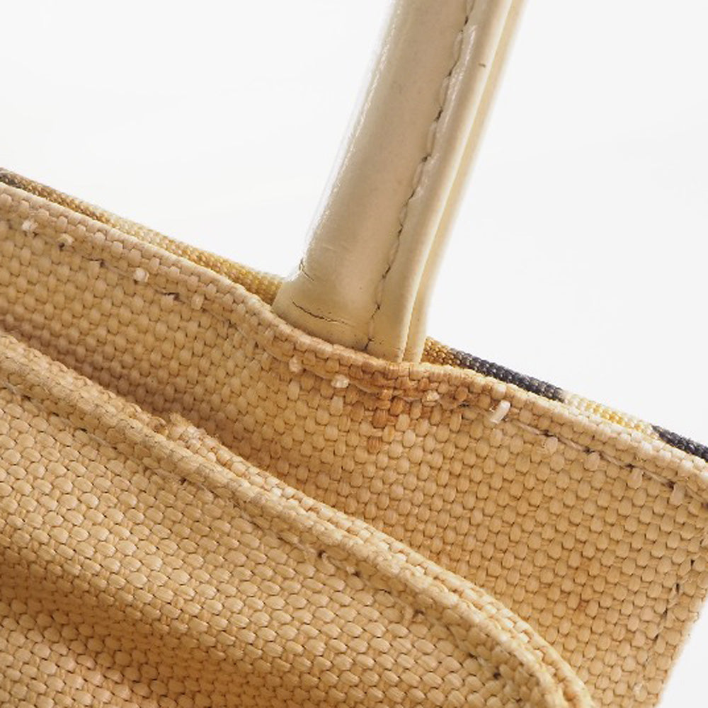 Christian Dior Handbag canvas yellow Leopard Women Used Authentic